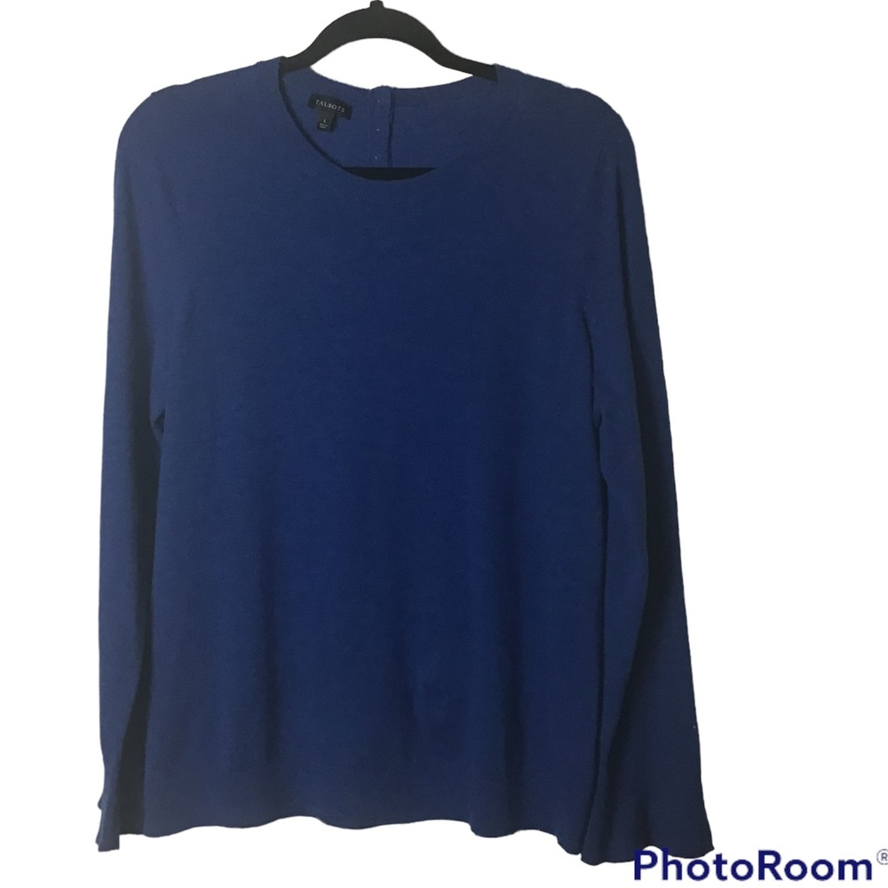 Talbots Solid Blue Long Sleeve Pullover Sweater. … - image 1